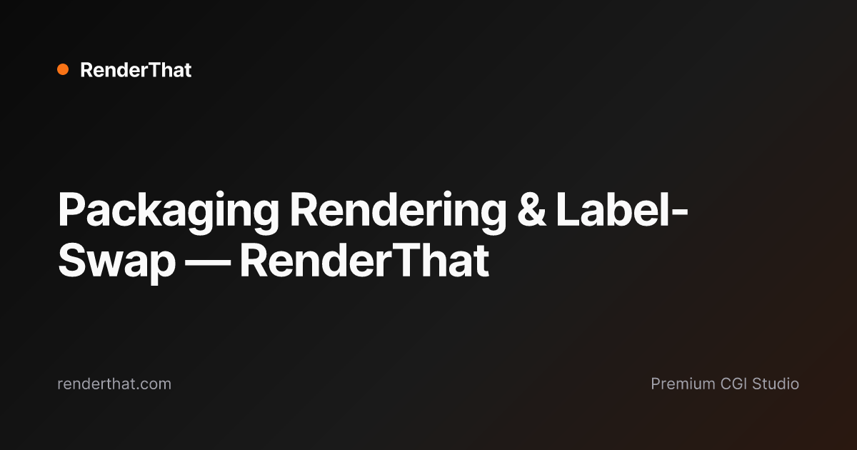 Packaging Rendering & Label-Swap — RenderThat